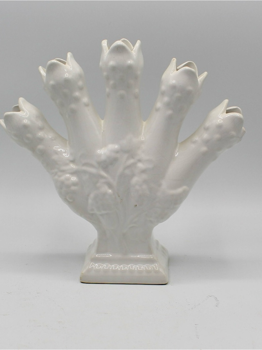 Vintage Five Finger Ceramic Vase, Tulipierre, Alcobaca Portugal
